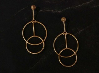 Gold Plated Coincentric Circle Danglers